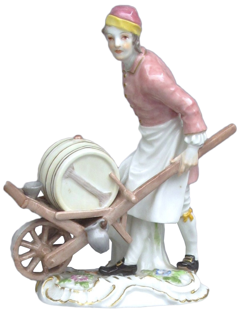 マイセン　人形　磁器　パリの物売りシリーズ　ビネガーを売る女性